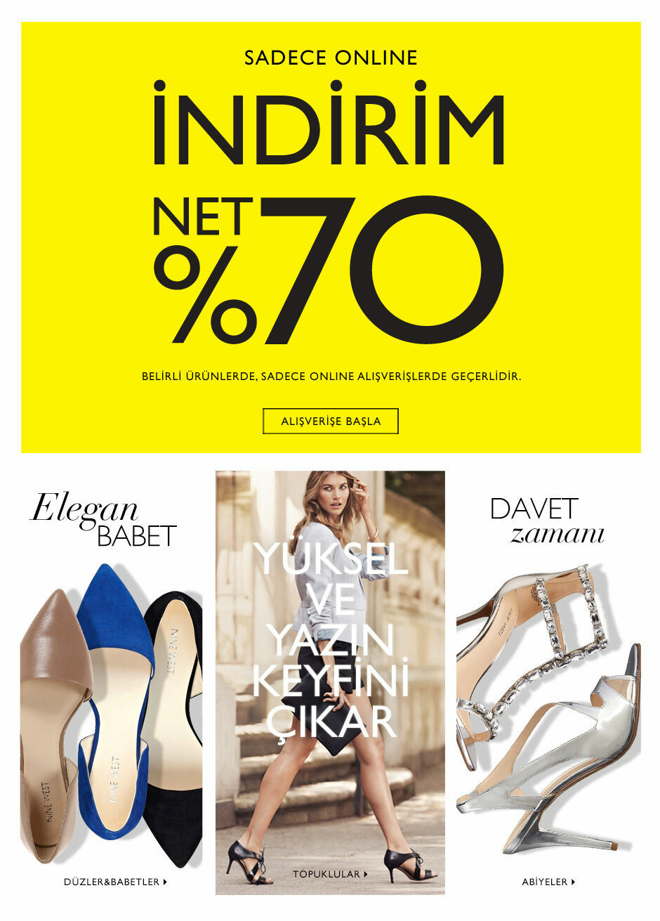 NINE WEST только до полуночи 29.07.2015 все по 29.99 лир!